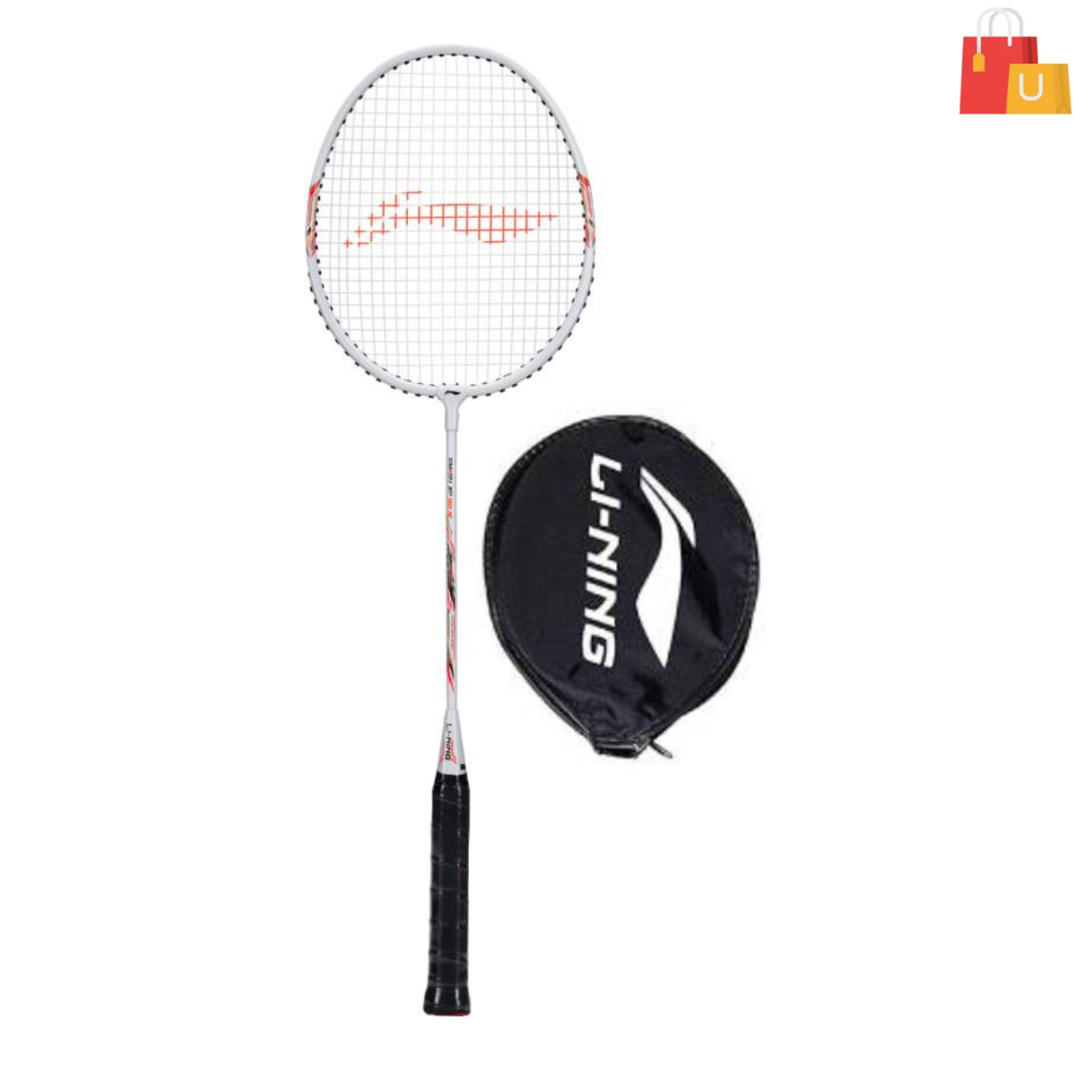 Untitled design (85) Black, White, Silver Strung Badminton Racquet ( pack of 01) - Image 1