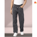 Men's Mid-Rise Grey Jeans - Regular Fit 34 size