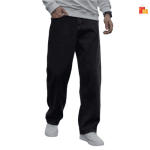 Men’s Black Mid-Rise Jeans, Relaxed Fit - Top Deal
