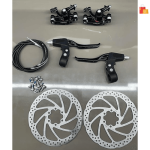 Bicycle Disc Brake Set with Alloy Levers for Adult Mountain Bikes – Black ( 8-Piece )