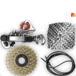 6-Speed Bicycle Gear Conversion Kit – Comprehensive Upgrade Set with Derailleur, Freewheel, Chain, & Accessories for Road and Mountain Bikes