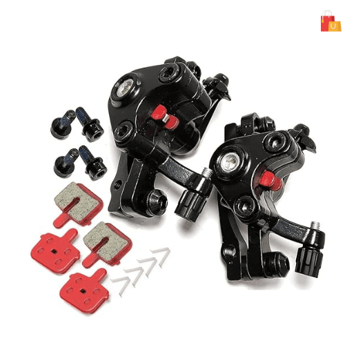 Untitled design(71) Caliper Machine 2-Piece Set with 2 Extra Bicycle Disc Brake Pads for MTB Mountain Bikes - Image 1