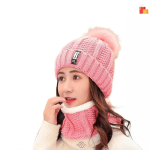 Women's Winter Woolen Beanie and Neck Scarf Set – Fleece-Lined, Snow-Proof, and Cozy (One Size)