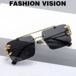 UV Protection Rectangular Sunglasses - Stylish & Versatile (Black, Unisex) - Image 3