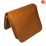 Compact Tan Artificial Leather Wallet with 9 Card Slots – Perfect for Any Occasion