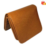 Compact Tan Artificial Leather Wallet with 9 Card Slots – Perfect for Any Occasion