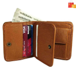 Compact Tan Artificial Leather Wallet with 9 Card Slots – Perfect for Any Occasion - Image 2