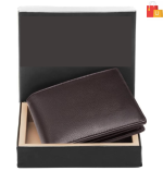 Men Formal, Travel Brown Genuine Leather RFID Wallet  (9 Card Slots)