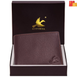 Men's Casual Brown Genuine Leather RFID Wallet – Compact and Secure with 4 Card Slots