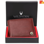 Men Casual, Formal Maroon Genuine Leather RFID Wallet - Mini  (5 Card Slots)