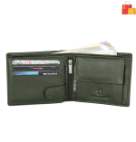Men Casual Green Genuine Leather RFID Wallet  (9 Card Slots) - Image 3