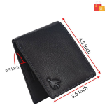 Men Casual, Formal, Trendy Black Genuine Leather RFID Wallet - Regular Size  (4 Card Slots) - Image 5