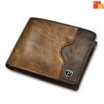 Men Casual Brown Artificial Leather RFID Wallet - Mini  (6 Card Slots)