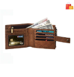 Men Formal Tan Genuine Leather RFID Wallet - Regular Size  (13 Card Slots) - Image 3