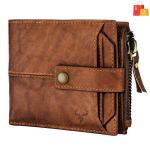 Men Formal Tan Genuine Leather RFID Wallet - Regular Size  (13 Card Slots)