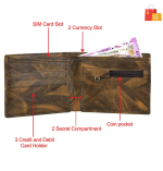 Men Casual Brown Artificial Leather Wallet  (6 Card Slots) - Image 2