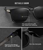 Polarized Wayfarer Retro Square Sunglasses (53) – Stylish Blue Shades for Men & Women - Image 2