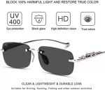 UV Protection, Riding Glasses, Night Vision Retro Square, Rectangular Sunglasses (Free Size)  (For Men & Women, Black) - Image 2