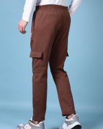 Solid Brown Track Pants for Men - Image 3