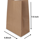 Brown Kraft Paper Carry, Gift, Cloth, and Grocery Bags – Recycled Eco-Friendly Design (7.5x2.9x4.7 Inches)