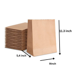Medium Size Brown Paper Gift Bags with Handles – Bulk Wedding Party Favor, Kraft Grocery Shopping, Retail Merchandise Bags (11.3"x9x5.4" IN, Pack of 30)