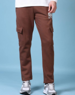 Solid Brown Track Pants for Men - Image 2