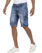 Men's Denim Blue Shorts - Image 3