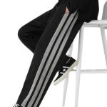 Men's Black Striped Track Pants