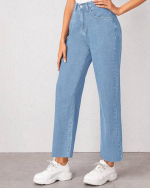 Women's Blue High-Rise Regular Fit Jeans - Image 3