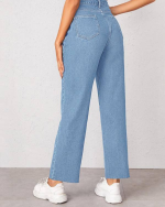 Women's Blue High-Rise Regular Fit Jeans - Image 2
