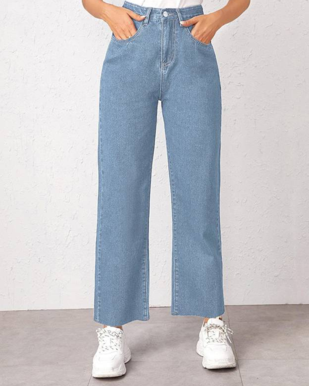 Miniexpress.lk (60) Women's Blue High-Rise Regular Fit Jeans - Image 1