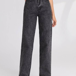 black Women's Classic Regular High-Rise Jeans