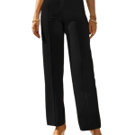 Black Viscose Rayon Trousers for Women