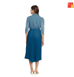 Women’s Fit and Flare Blue Dress | Elegant and Stylish One-Piece Outfit for All Occasions - Image 2