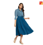 Women’s Fit and Flare Blue Dress | Elegant and Stylish One-Piece Outfit for All Occasions