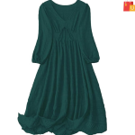 Women’s & Girls’ Teal Midi Dress | Casual One-Piece Dress with V-Neck, Lantern Sleeves, and Tie-Front Closure