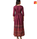 Deavish Women’s Maxi Length Flared Dress – Chic Printed Rayon Design - Image 5