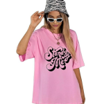 Women’s Oversized T-Shirt | Casual Printed Round Neck Longline Design
