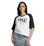 Baggy Fit Graphic T-Shirt for Women & Girls | Round Neck, Drop Shoulder, Half Sleeve Cotton Design (Sizes: S to XL) .