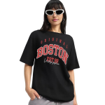 Baggy Fit Graphic T-Shirt for Women & Girls | Round Neck, Drop Shoulder, Half Sleeve Cotton Design (Sizes: S to XL) .