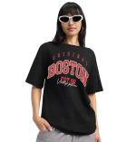 Baggy Fit Graphic T-Shirt for Women & Girls | Round Neck, Drop Shoulder, Half Sleeve Cotton Design (Sizes: S to XL) .