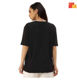 Baggy Fit Graphic T-Shirt for Women & Girls | Round Neck, Drop Shoulder, Half Sleeve Cotton Design (Sizes: S to XL) . - Image 2
