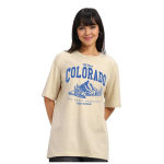 Baggy Fit Graphic T-Shirt for Women & Girls | Round Neck, Drop Shoulder, Half Sleeve Cotton Design (Sizes: S to XL) .