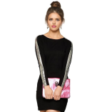 Miss Chase Women's Black Designer Super Soft Round Neck Full Sleeves Mini Bodycon Dress with Sequin Strip on Sleeves