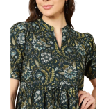 Antaran Chic Floral Print Puff Sleeve Midi Dress for Casual & Party Wear - Image 4