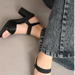 Stylish and Comfortable Backstrap Heel Sandals with Solid Design for Women & Girls - Image 3