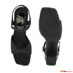 Stylish and Comfortable Backstrap Heel Sandals with Solid Design for Women & Girls - Image 2
