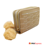 Women’s RFID-Blocking Beige Card Holder – Artificial Leather - Image 3