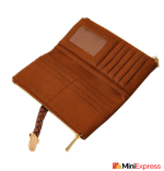 Women’s Casual Tan Artificial Leather Wallet – 8 Card Slots - Image 3
