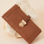 Women’s Casual Tan Artificial Leather Wallet – 8 Card Slots